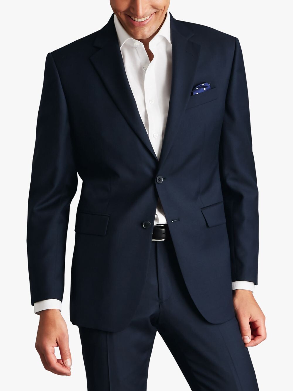 

Пиджак Charles Tyrwhitt из натурального эластичного твила, темно-синий