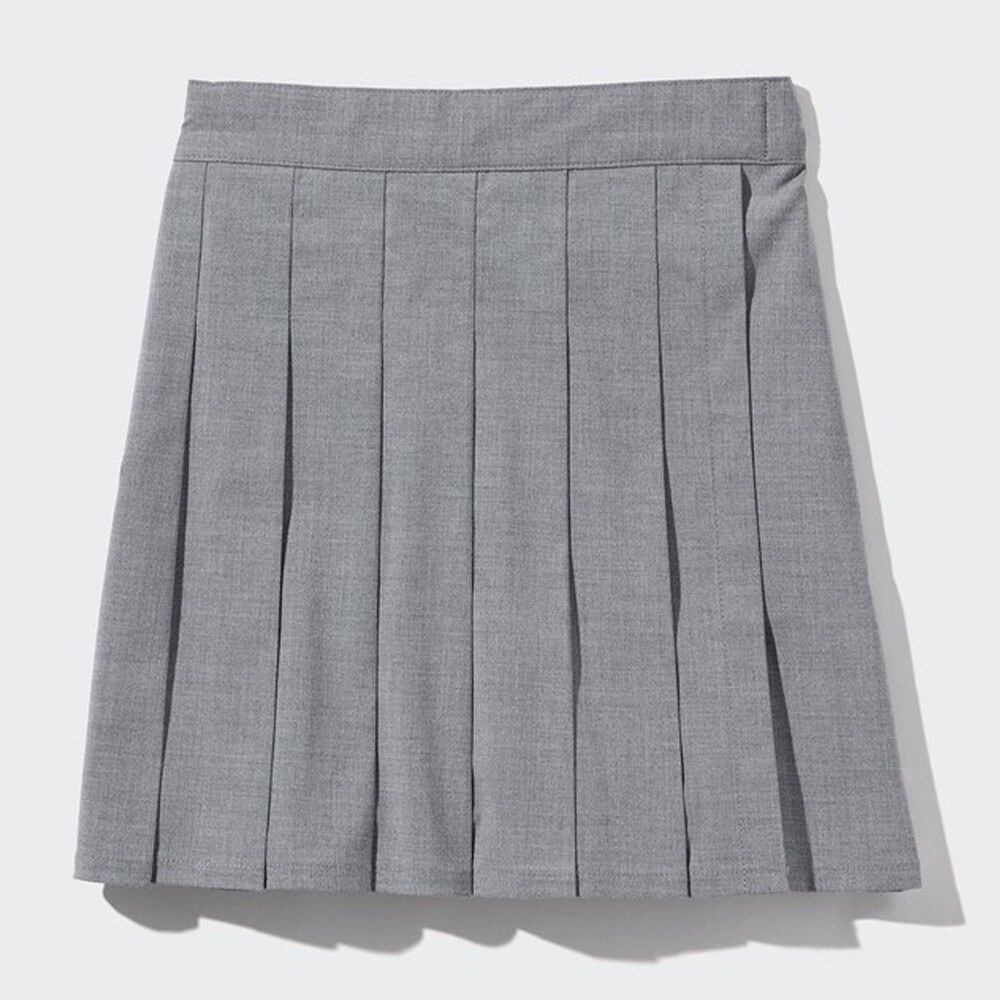 

Юбка Uniqlo плиссированная трапециевидной формы, серый
