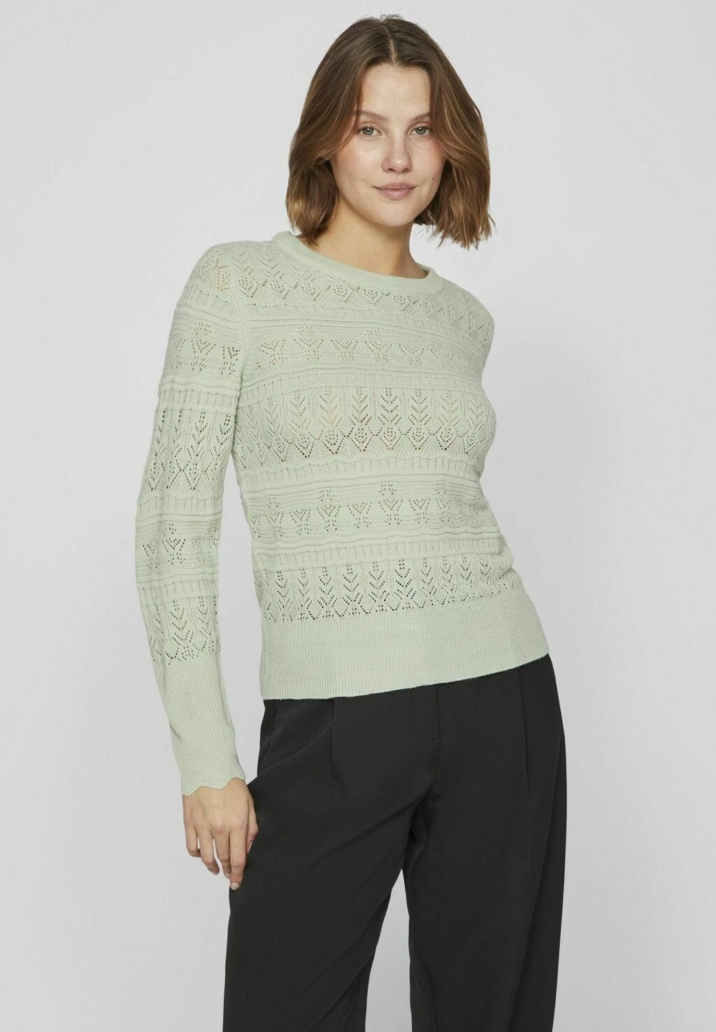 

Вязаный свитер VIEMINA VILA, цвет cameo green