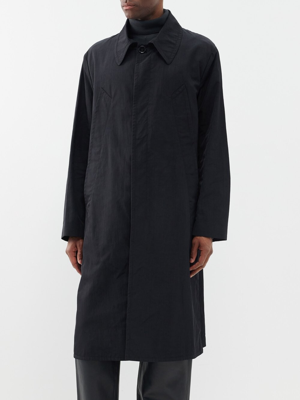 

Пальто из жатого нейлона MM6 Maison Margiela, черный