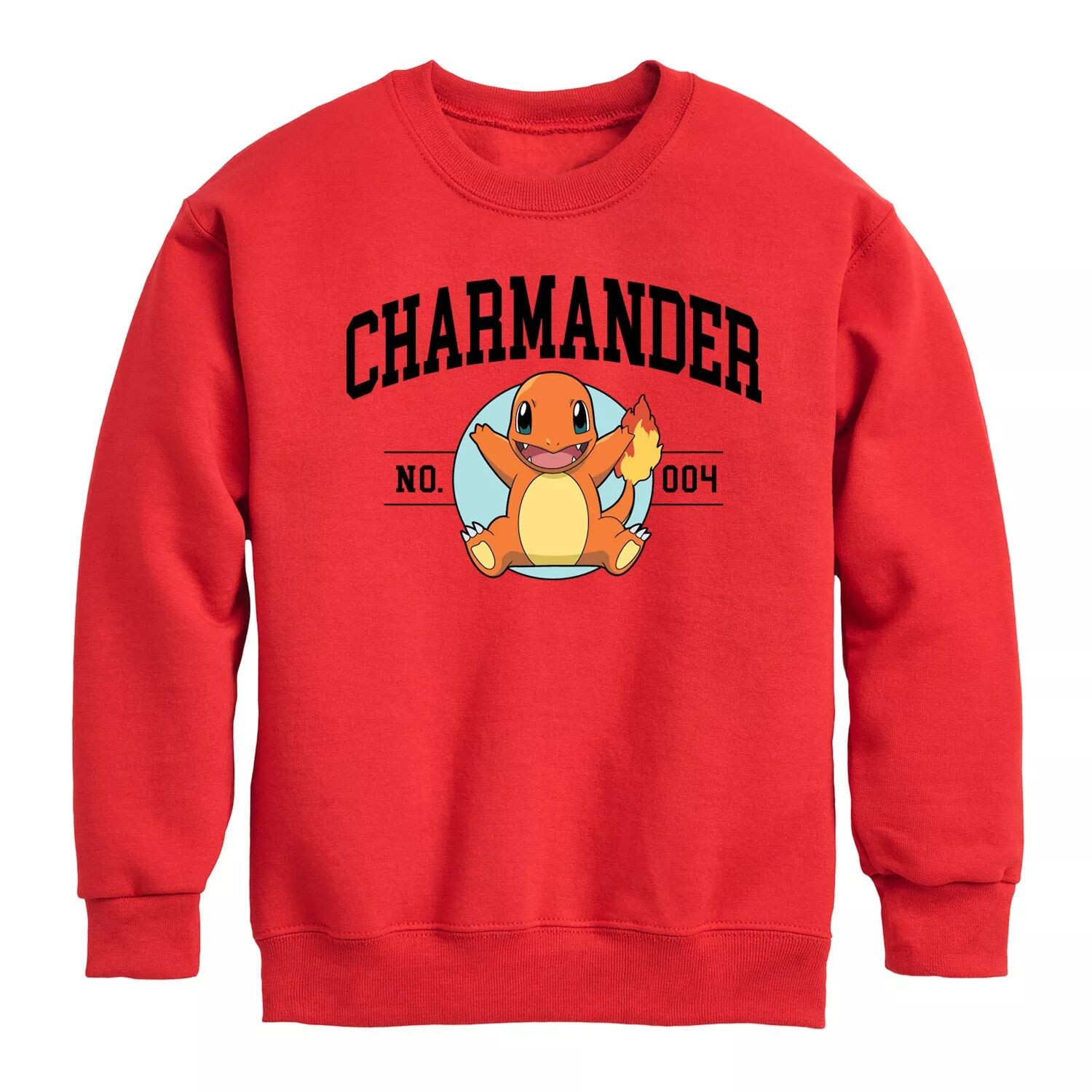 

Флисовая толстовка с рисунком Pokemon Charmander 004 для мальчиков 8–20 лет Licensed Character, красный