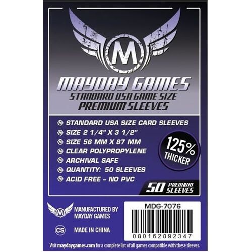 

Чехол для карточек Mayday Premium 50 Clear Standard American Card Sleeves 56 X 87Mm Mayday Games