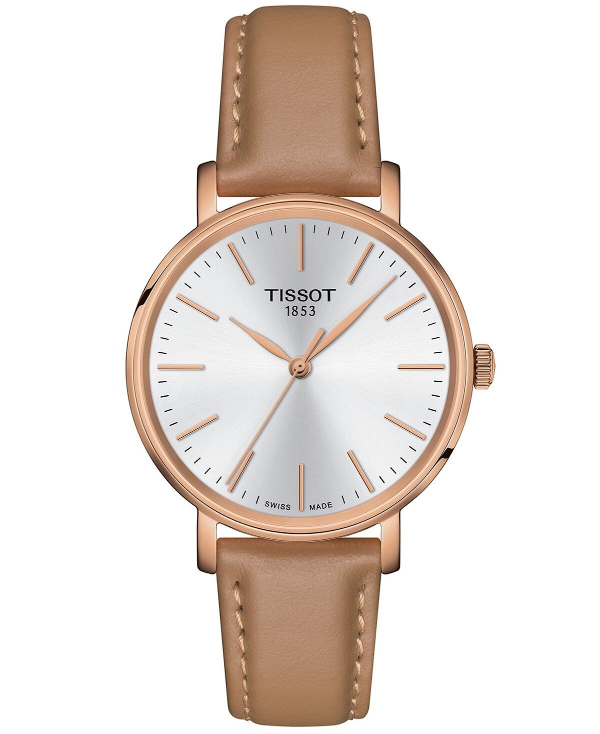 

Женские швейцарские часы Everytime с бежевым кожаным ремешком, 34 мм Tissot