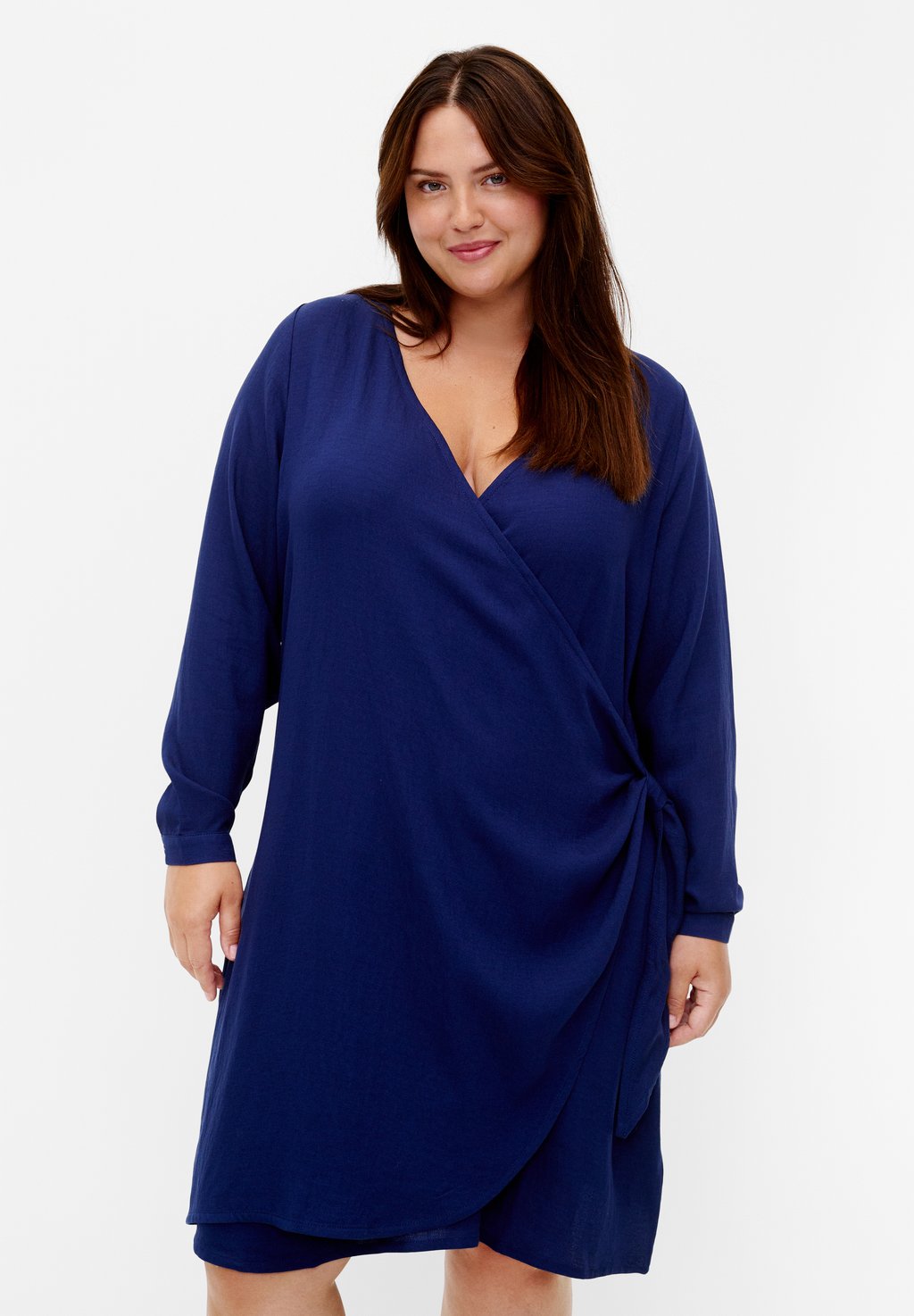 Повседневное платье LONG SLEEVE WRAP Zizzi, цвет medieval blue цена и фото