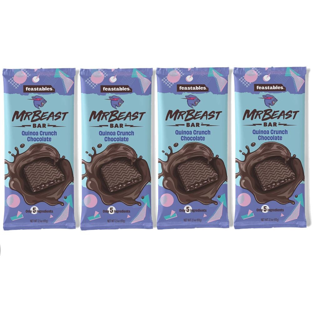 

Mr Beast Feastables Батончик Quinoa Crunch 4 шт. Оригинальный импортный шоколад ENERGY