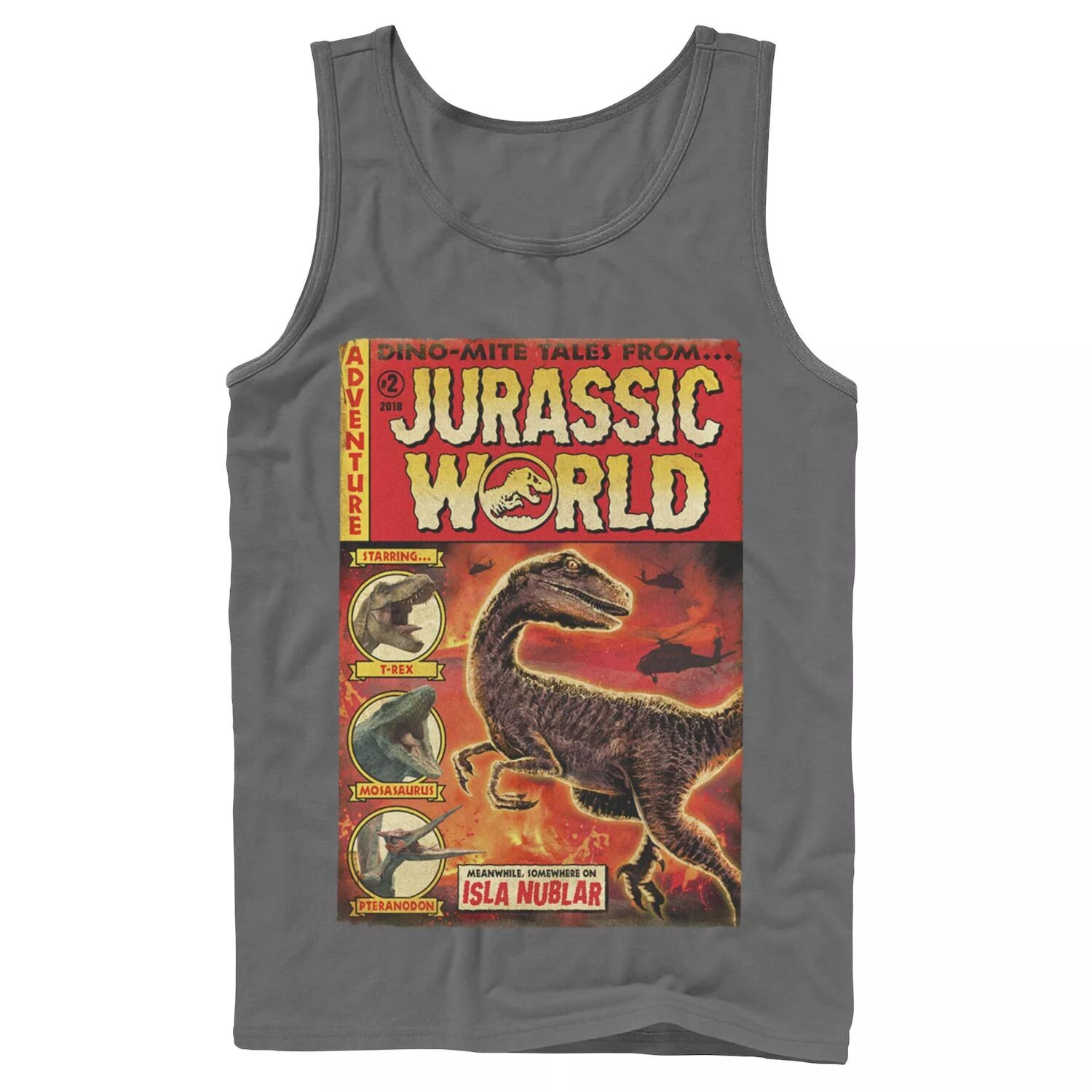 

Мужская винтажная майка Jurassic World Two Dino-Mite Tales Licensed Character
