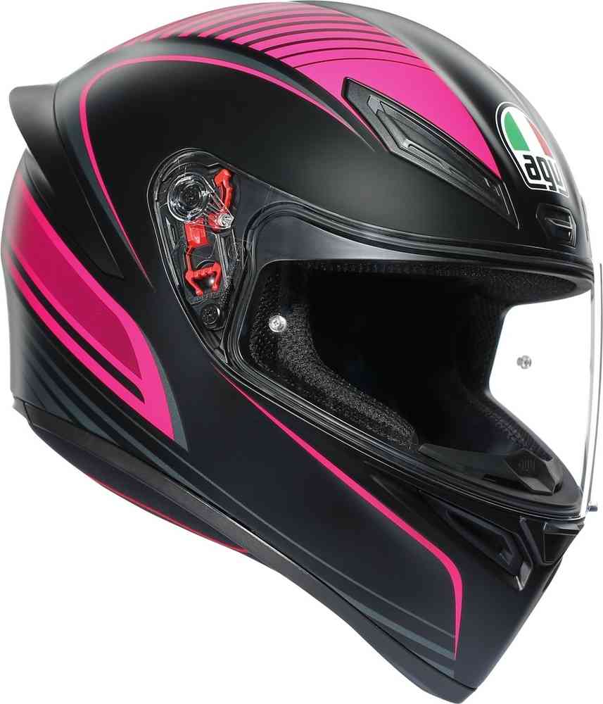 Разминочный шлем K-1 AGV, черный/розовый