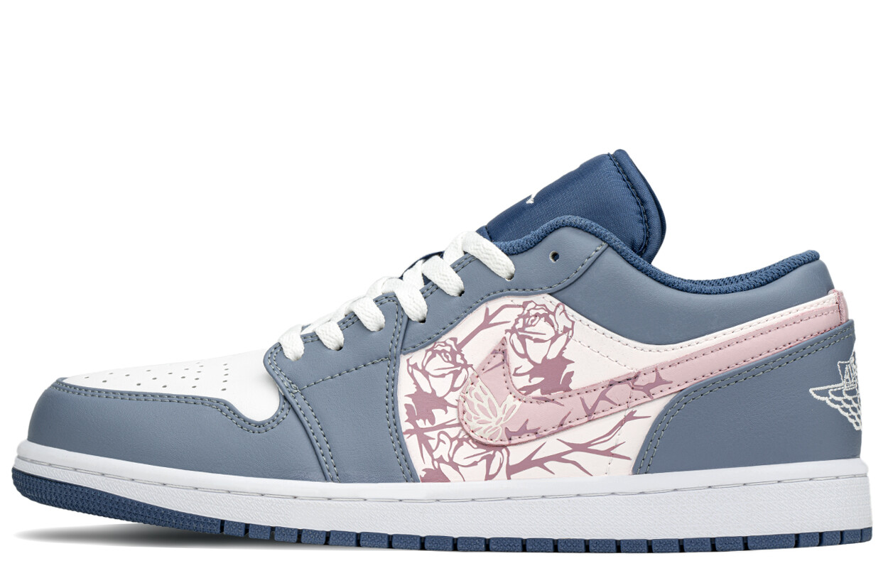 

Кроссовки Air Jordan 1 Vintage Basketball Shoes Men Low-top Blue/pink, голубой