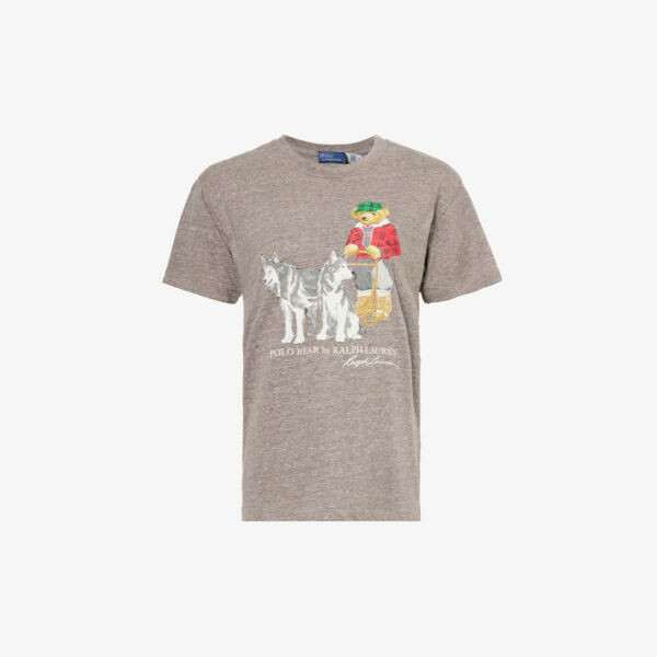 

Футболка Polo Bear из джерси с графичным принтом Polo Ralph Lauren, серый