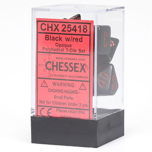 

Игровые кубики Opaque Polyhedral Dice 7 Set: Black/Red Chessex