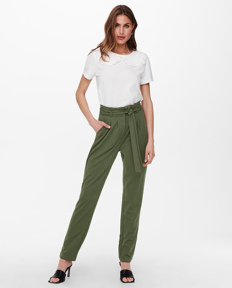 Женские брюки плиссе с завышенной талией jdy новые женские брюки лидер продаж 2023 модные плиссированные металлические брюки с высокой талией и эластичным поясом