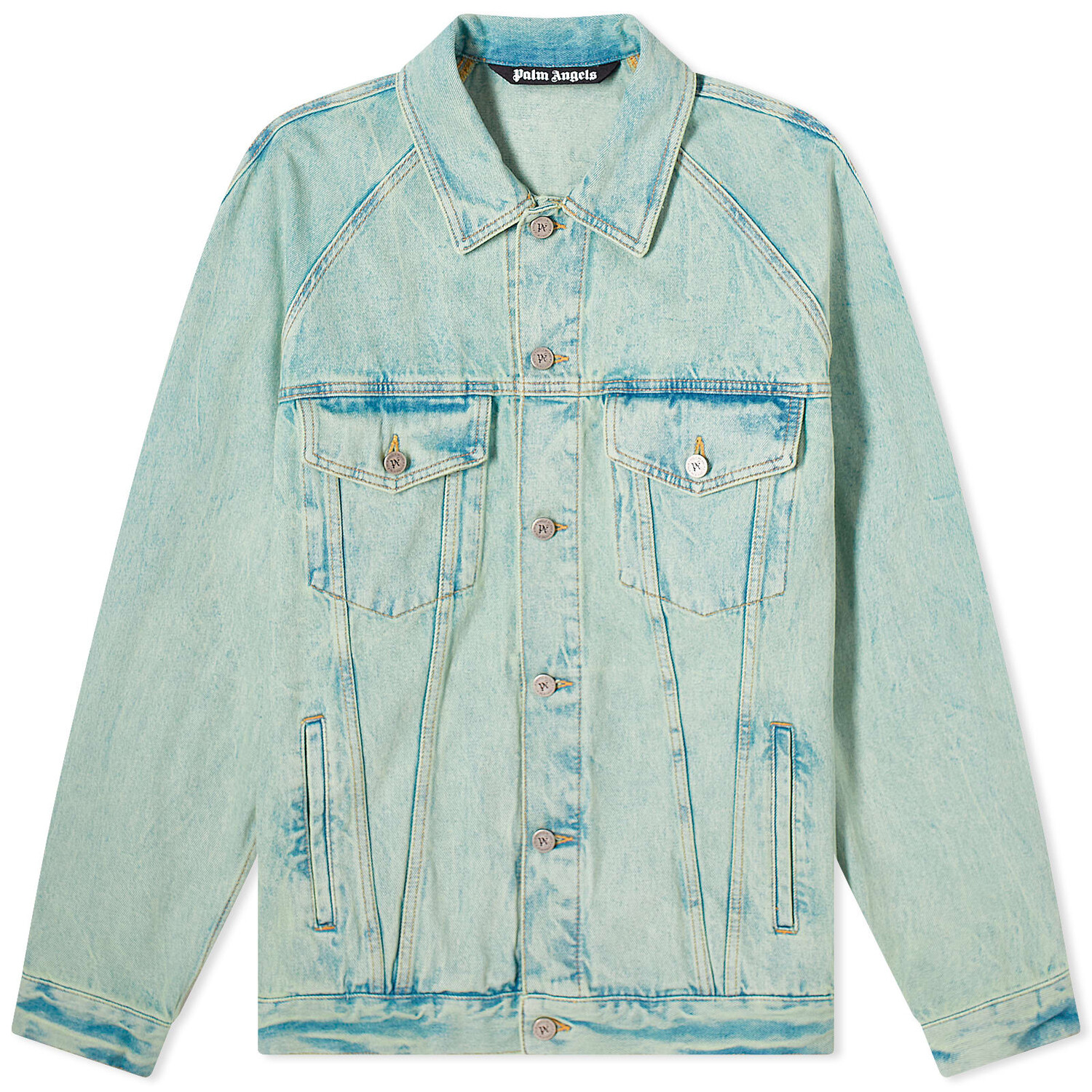 

Джинсовая куртка Palm Angels Overdye Logo Denim, синий