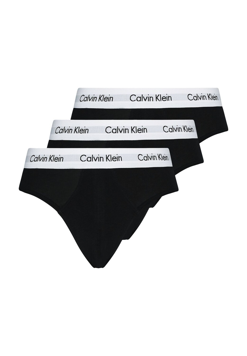

Трусы на бедрах, 3 шт., пояс с логотипом, для мужчин Calvin Klein, черный
