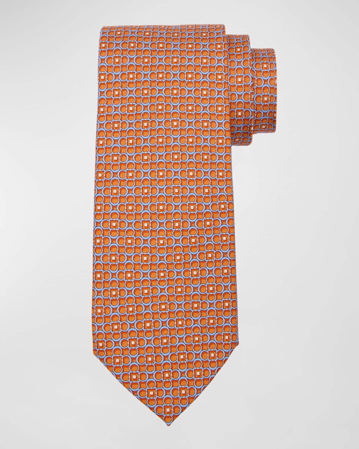 

Мужской шелковый галстук Verve Gancini в сетку Ferragamo, цвет Orange