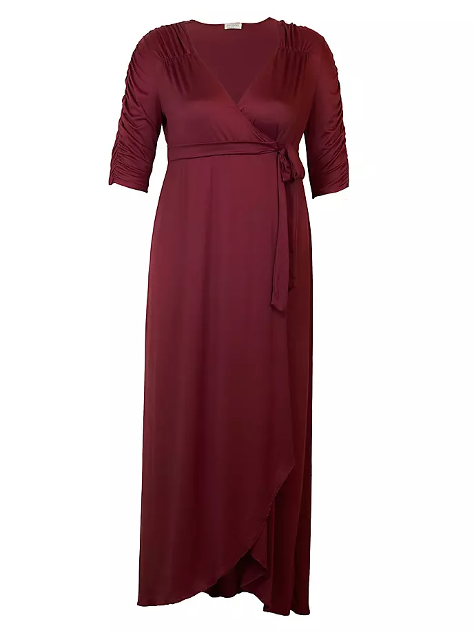 

Трикотажное платье макси с запахом Meadow Dream Kiyonna, цвет burgundy