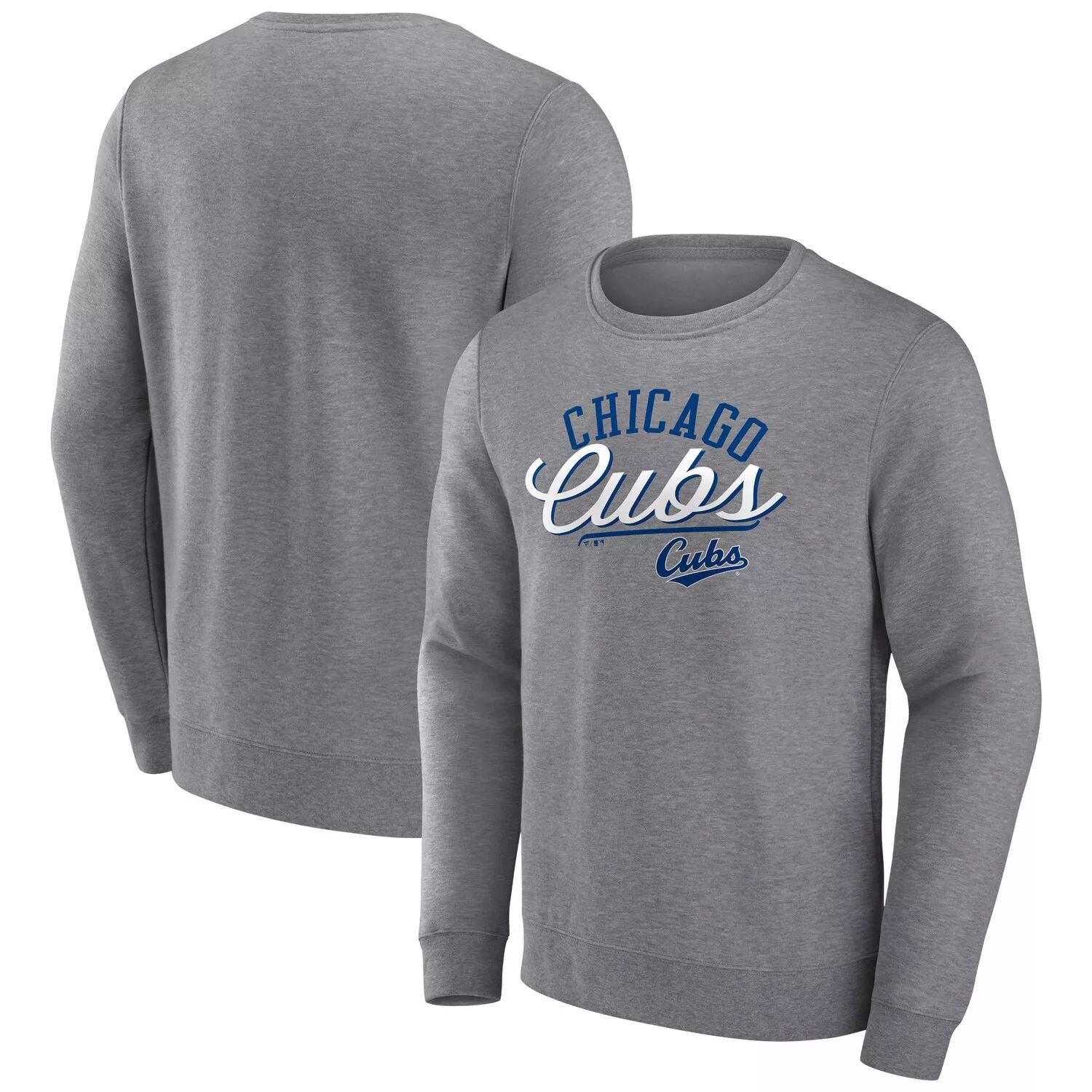 Мужской серый пуловер с логотипом Chicago Cubs Simplicity Fanatics