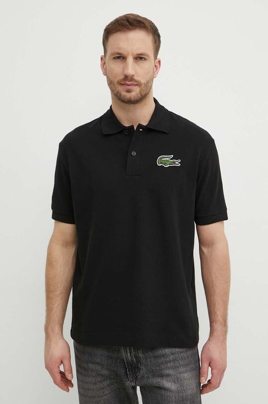 

Хлопковая рубашка-поло Lacoste, черный