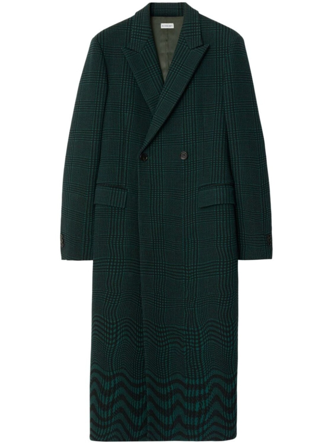 

Burberry двубортное пальто в клетку, зеленый