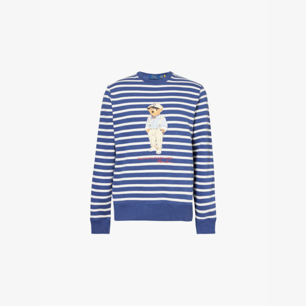 

Толстовка из хлопковой смеси с принтом в виде медведя Хемингуэя Polo Ralph Lauren, синий