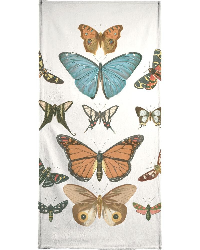 

Полотенце для ванной Juniqe Butterflies, цвет Cremeweiß & Grau