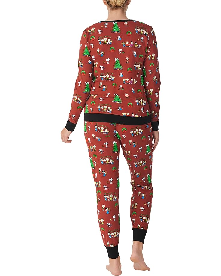 Пижамный комплект Bedhead PJs Long Sleeve Pullover Crew Joggers Set, цвет Peanuts Holiday Party