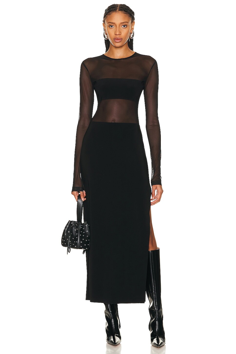 

Платье Norma Kamali Dash Side Slit Gown, черный
