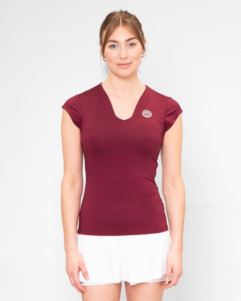 

Футболка BIDI BADU Pure Wild V Neck Tee, бордо
