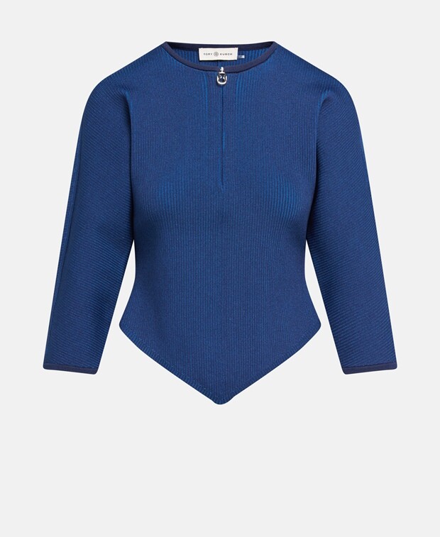 

Вязаный джемпер Tory Burch, темно-синий