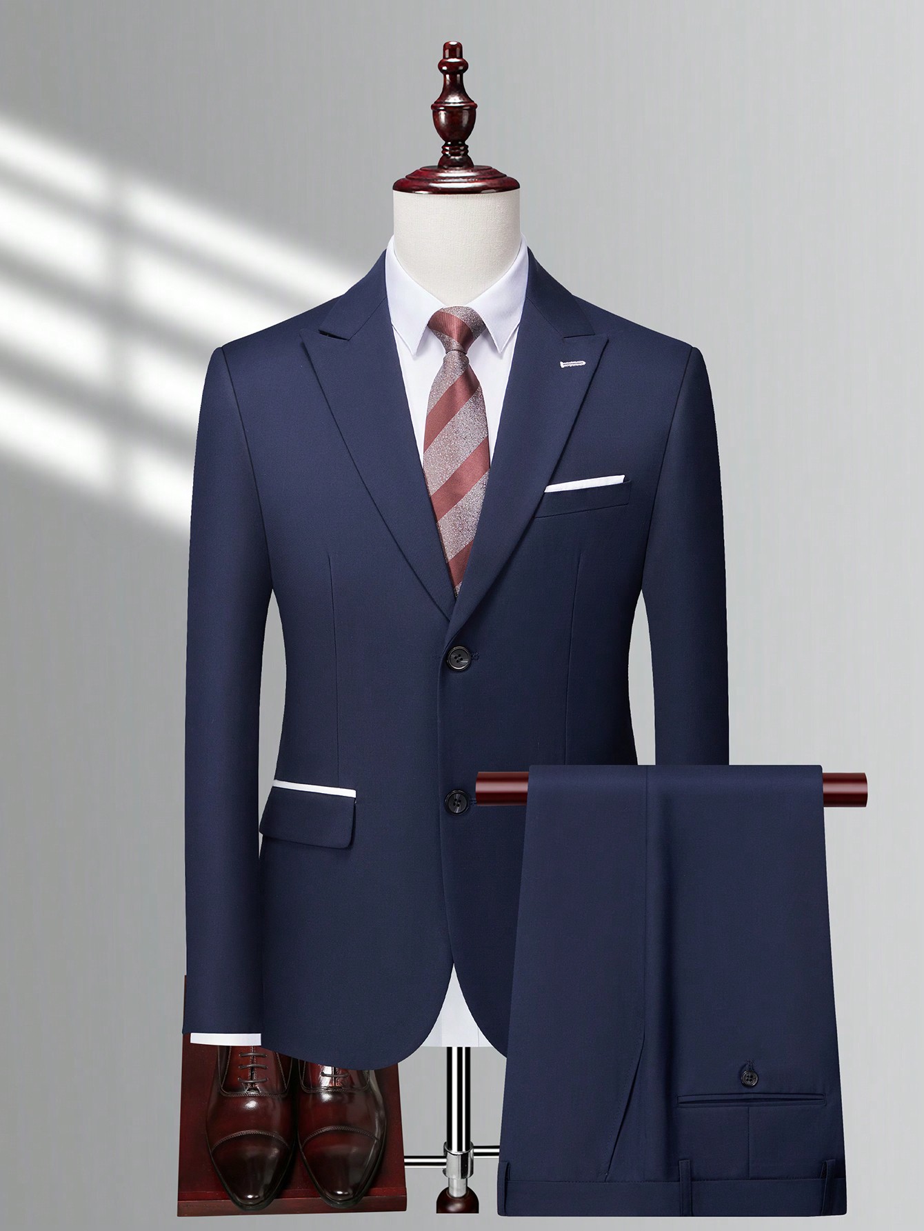 Мужской однобортный костюм Manfinity Mode с длинными рукавами и лацканами с цветными блоками, синий костюм мужской роскошный коричневый из блейзера с лацканами 2 предмета