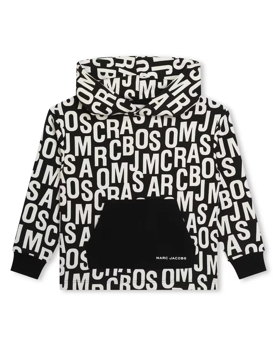 

Толстовка с принтом, капюшоном и карманом-кенгуру Marc Jacobs, черный