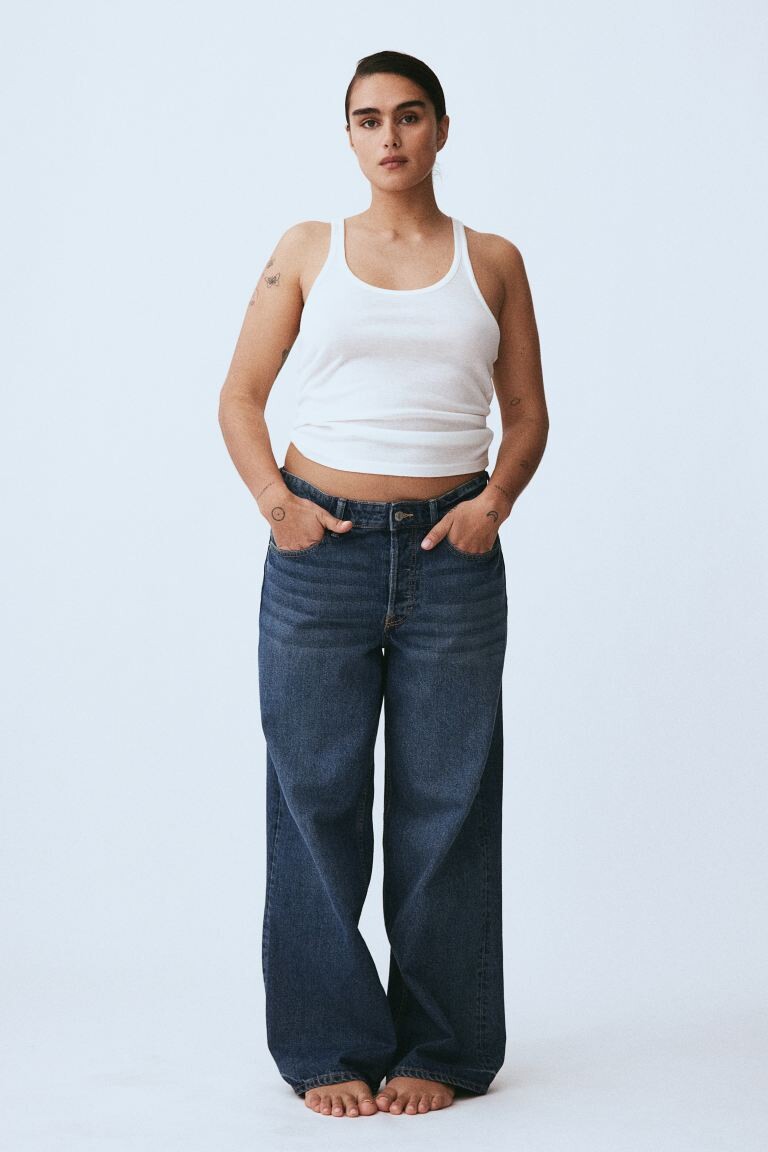 

Широкие заниженные джинсы Baggy H&M, синий