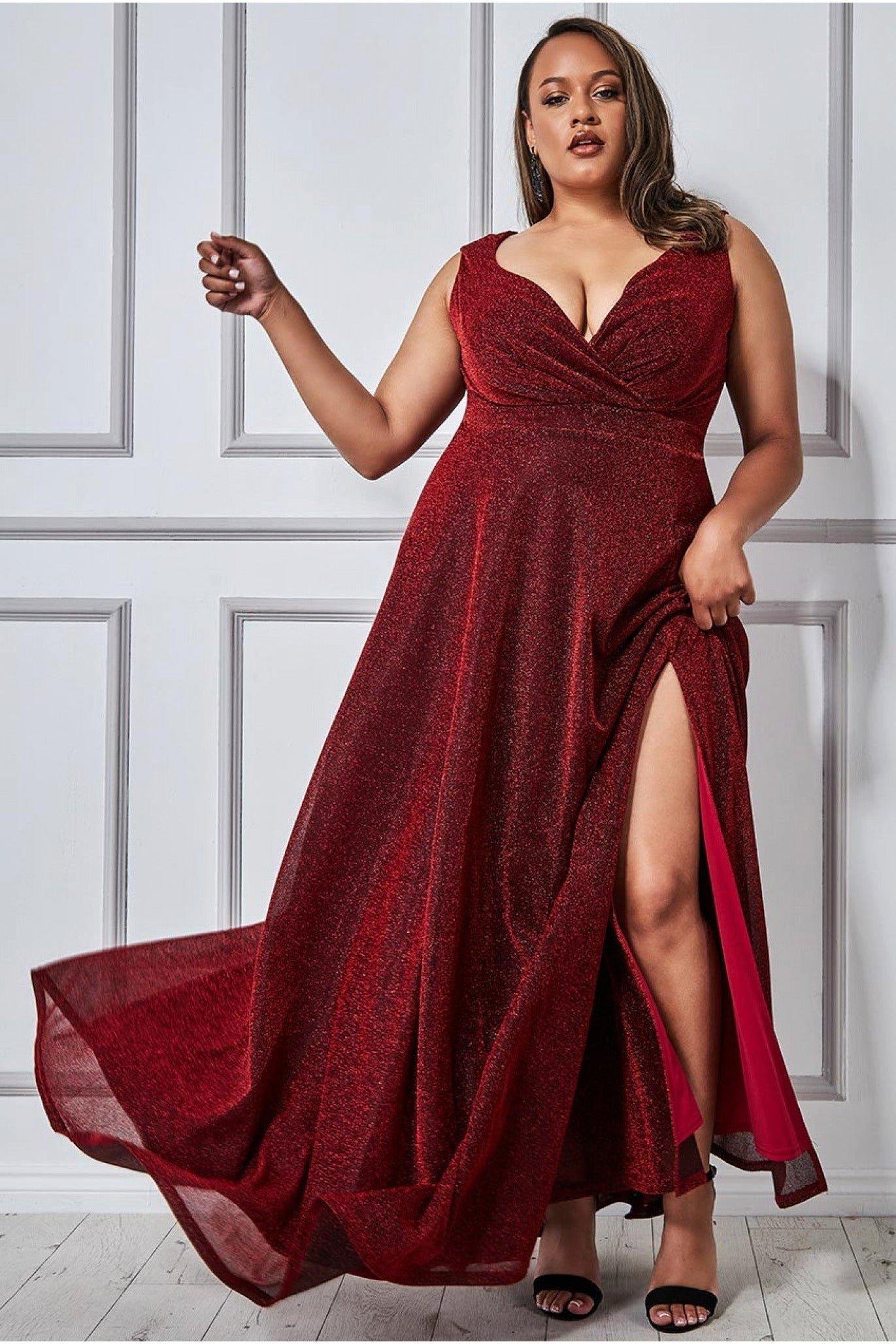 Платье макси с блестками Crossover Goddiva, красный платье love republic с люрексом 40 размер