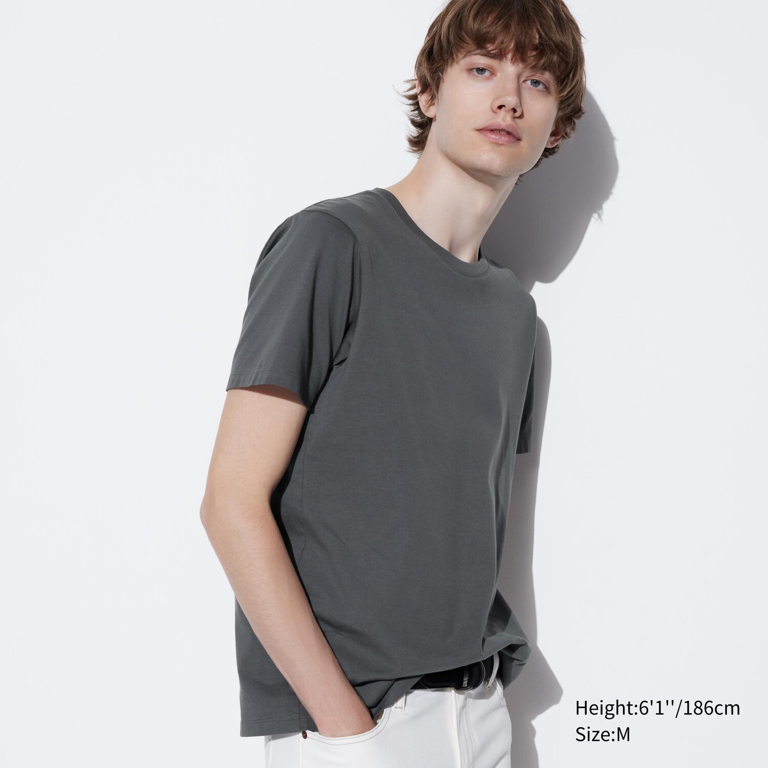 Футболка хлопковая Uniqlo Supima, серый боксеры uniqlo supima cotton серый