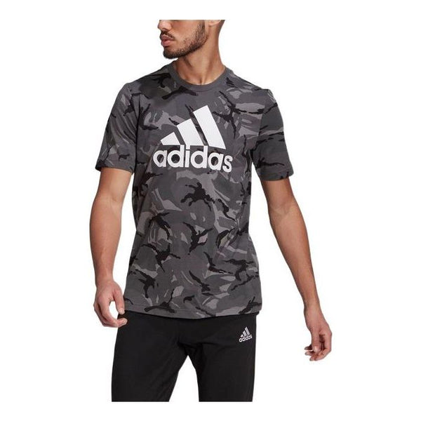 Футболка Men's adidas Camouflage Alphabet Large Logo Printing Round Neck Short Sleeve Black T-Shirt, мультиколор