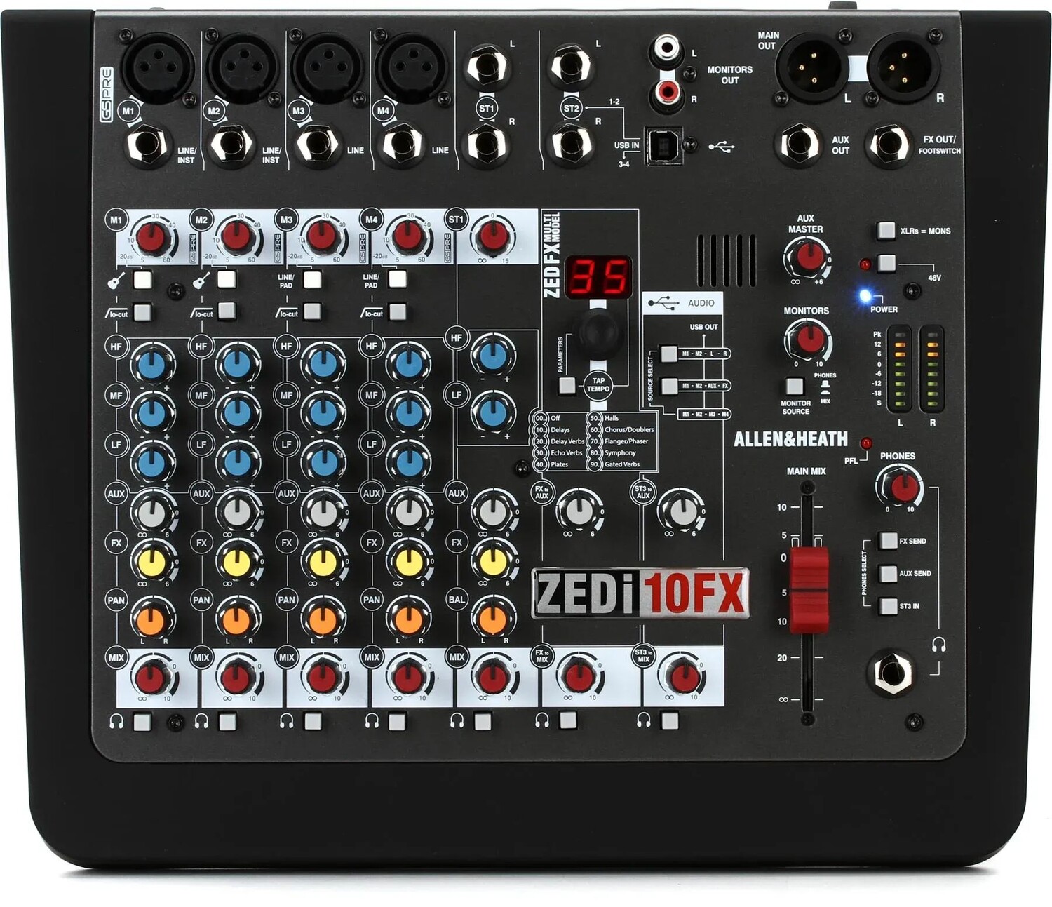

10-канальный микшер Allen & Heath ZEDi-10FX с USB-аудиоинтерфейсом и эффектами