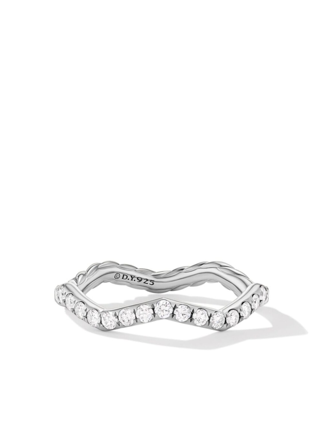 

Серебряное кольцо с бриллиантами David Yurman, серебряный