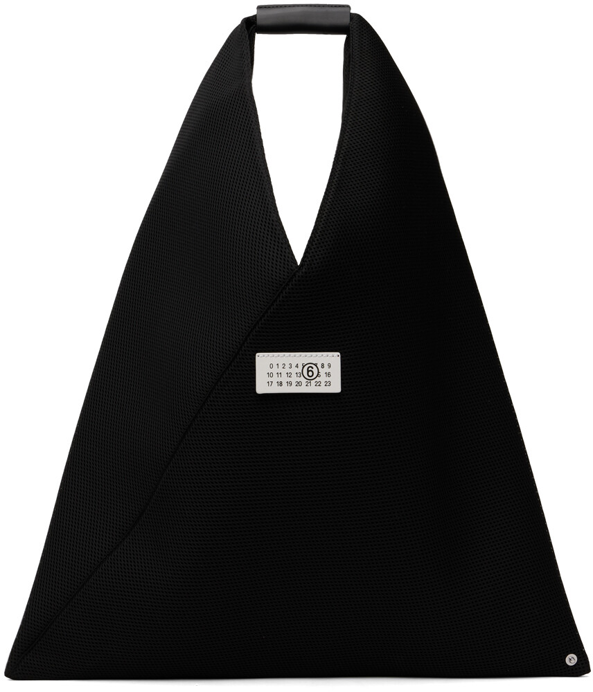 

Черная средняя треугольная сумка-тоут MM6 Maison Margiela