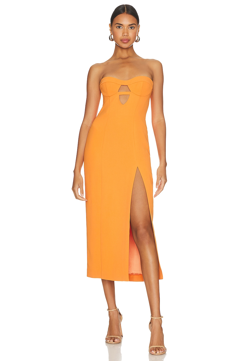цена Платье миди Bardot Brisa, цвет Orange Fizz