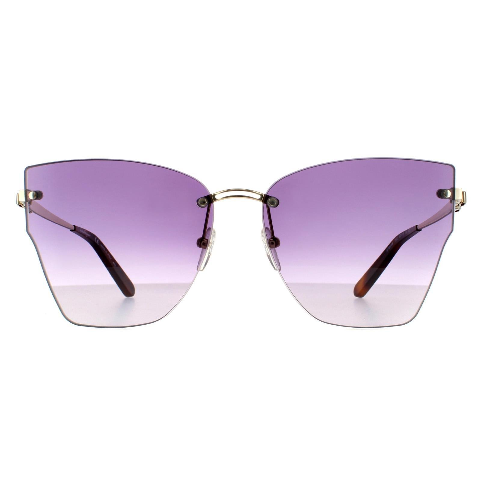 Модные золотисто-фиолетовые солнцезащитные очки Salvatore Ferragamo, золото цена и фото