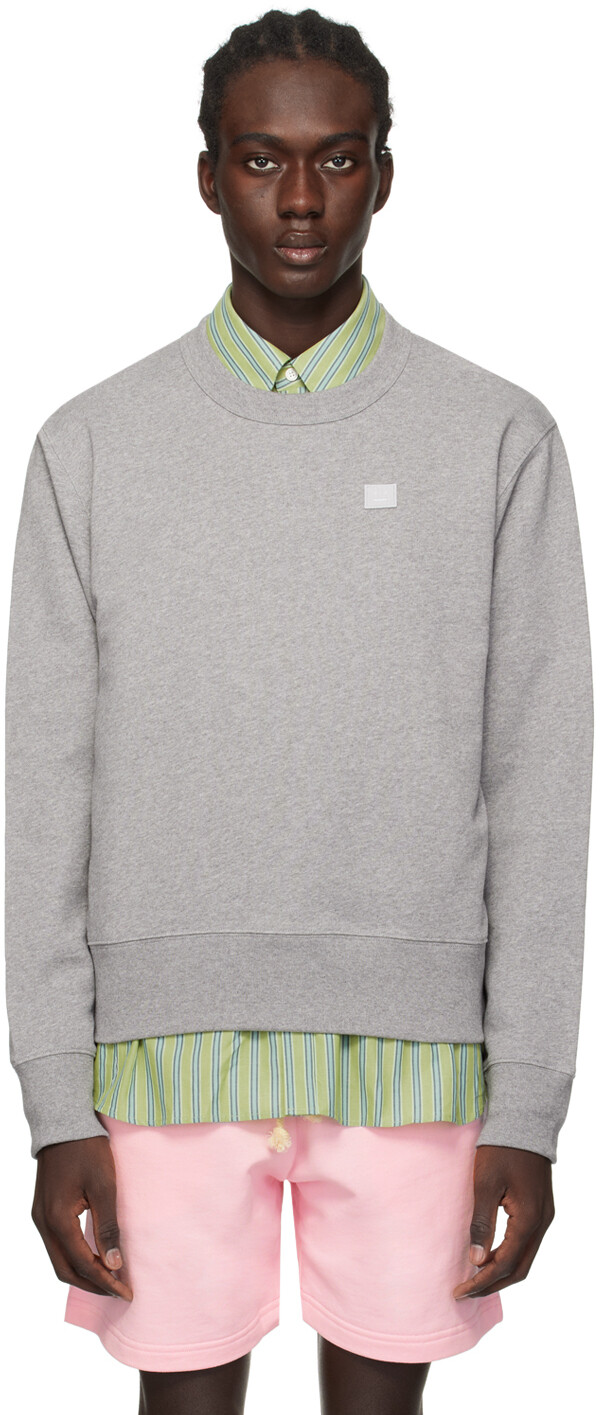 

Серый свитер с нашивками Acne Studios, цвет Grey melange