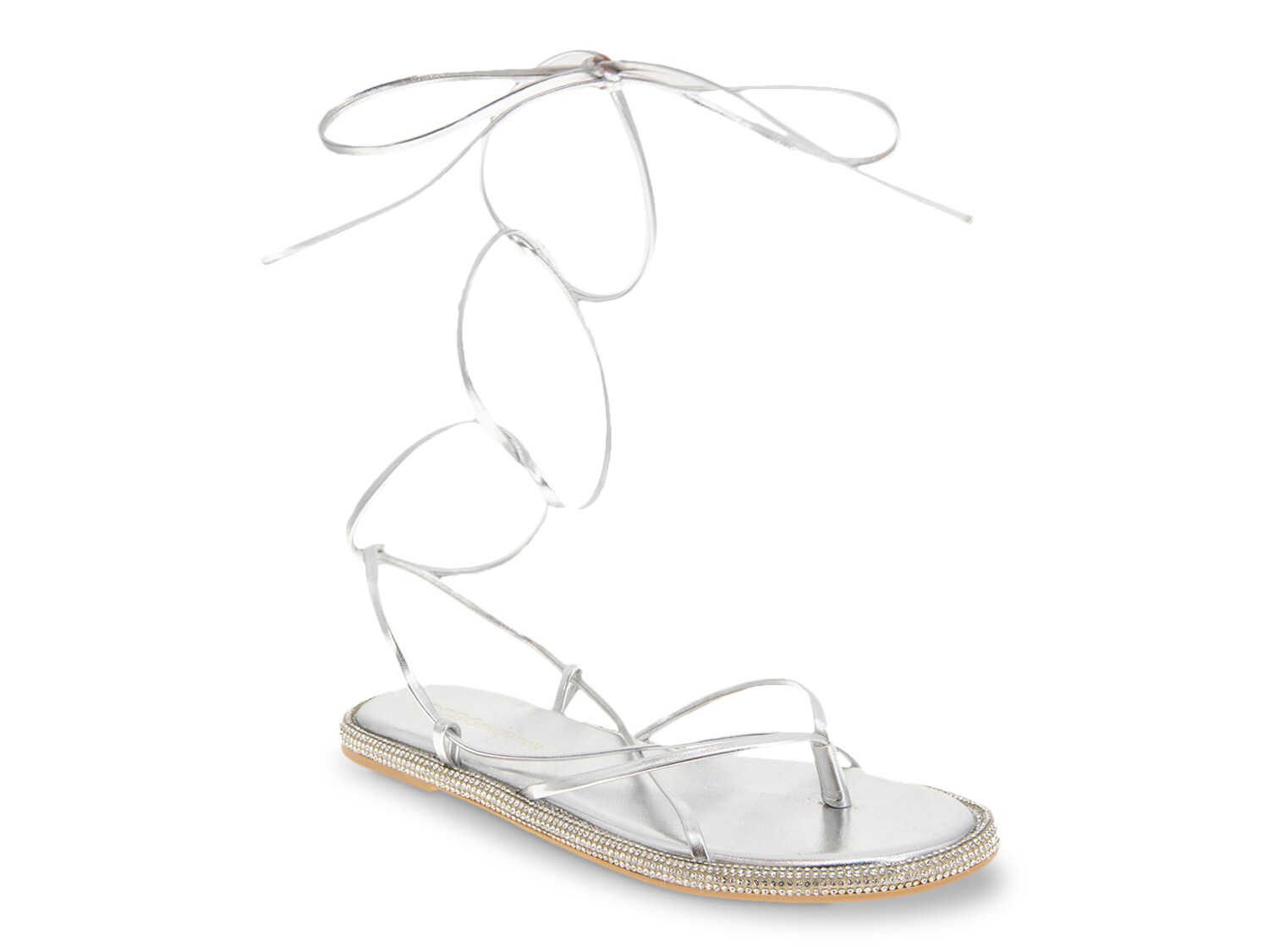 Сандалии Tarin BCBGeneration, серебряный металлик сандалии женские на плоской подошве блестящие модные пляжные туфли без застежки блестящие повседневная обувь лето