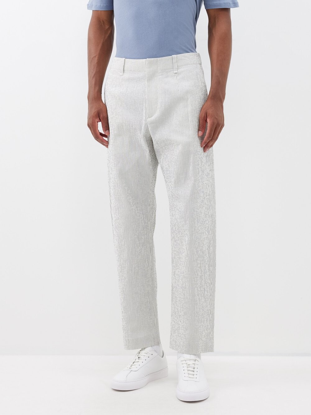 

Полосатые брюки из хлопчатобумажной ткани стрейч Rag & Bone, белый