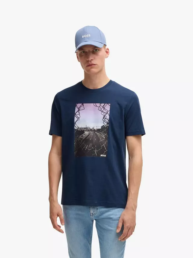 

Футболка HUGO BOSS BOSS Short Sleeve Graphic Print, цвет open blue