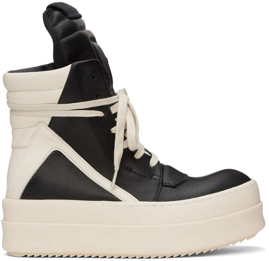 

Черно-белые кроссовки Mega Bumper Geobasket Rick Owens, цвет Black/Milk/Milk