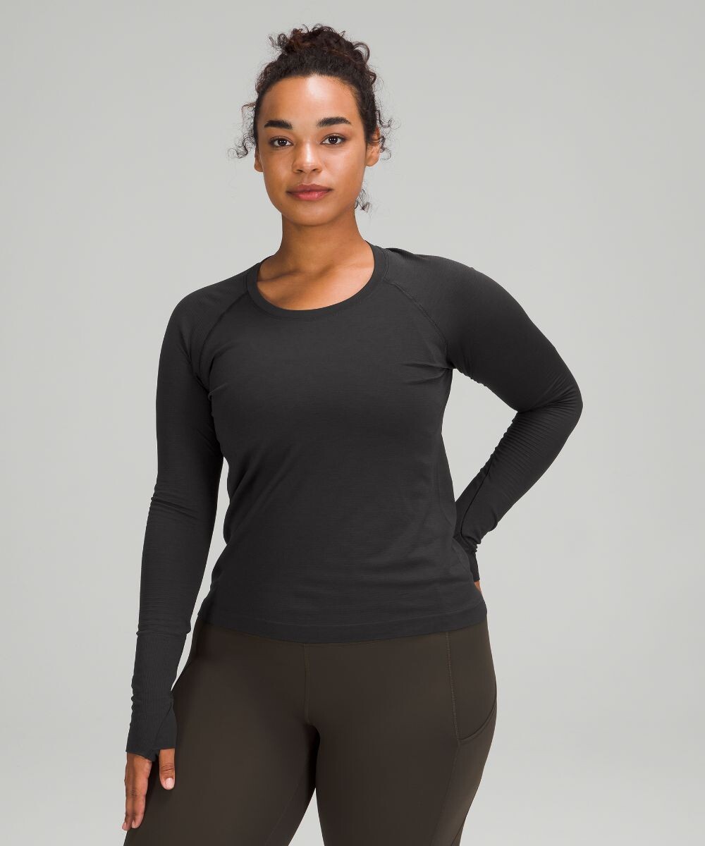 

Рубашка Swiftly Tech с длинными рукавами 2.0 Lululemon, черный