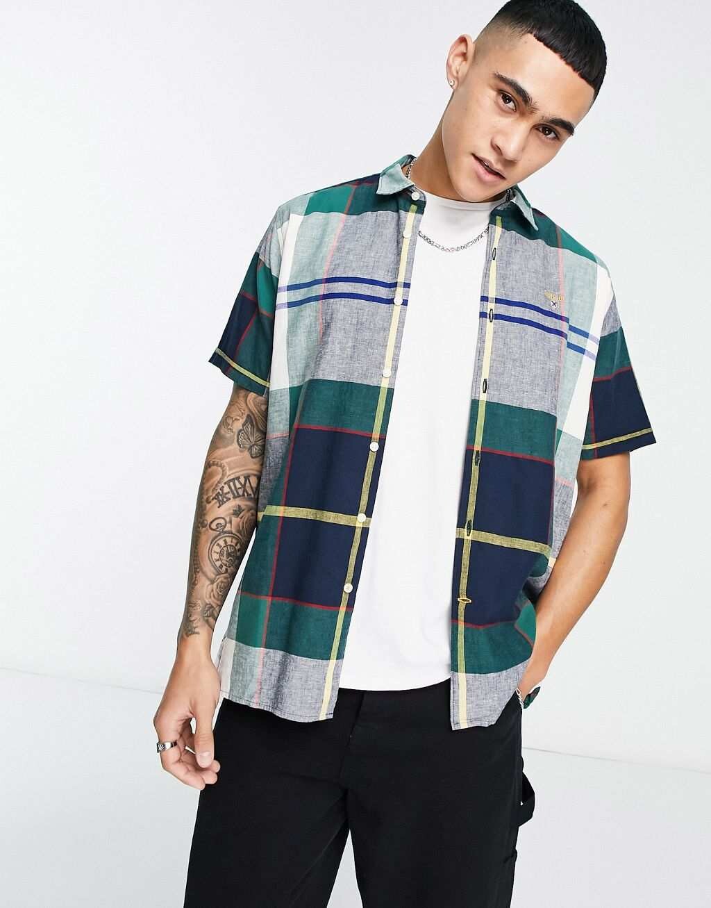 

Рубашка в клетку с короткими рукавами Barbour Marvin