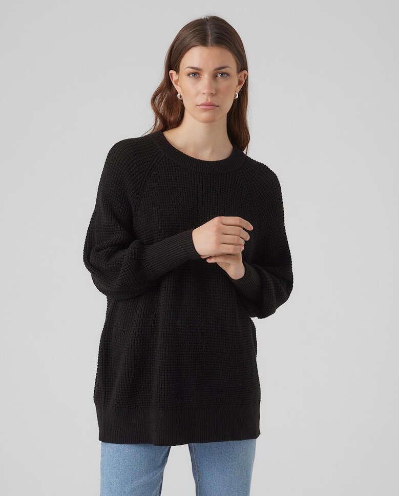 

Женский свободный вязаный свитер Vero Moda, черный