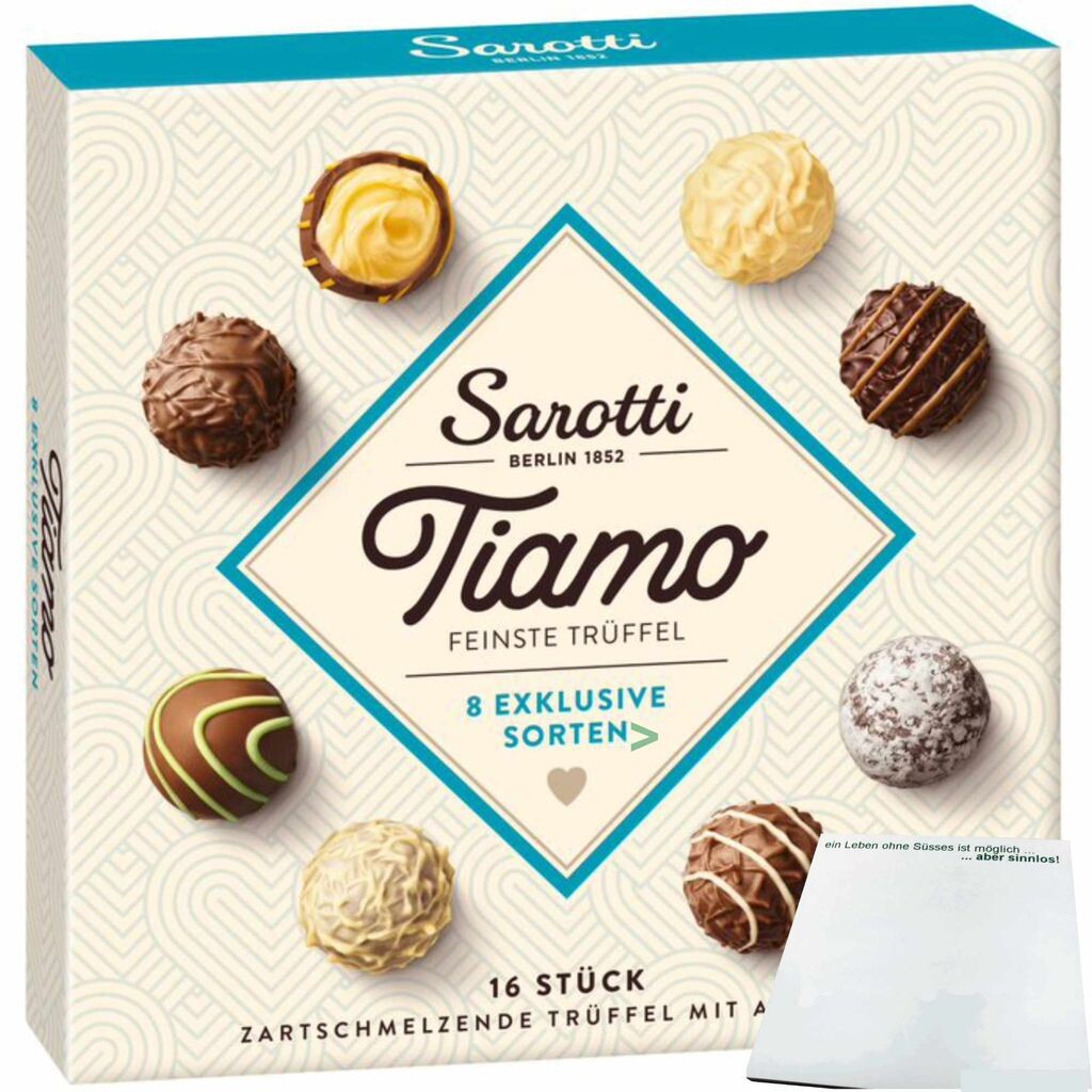 

Sarotti Tiamo лучшие трюфели 8 эксклюзивных сортов с алкоголем (упаковка 200г) + усы блок USY
