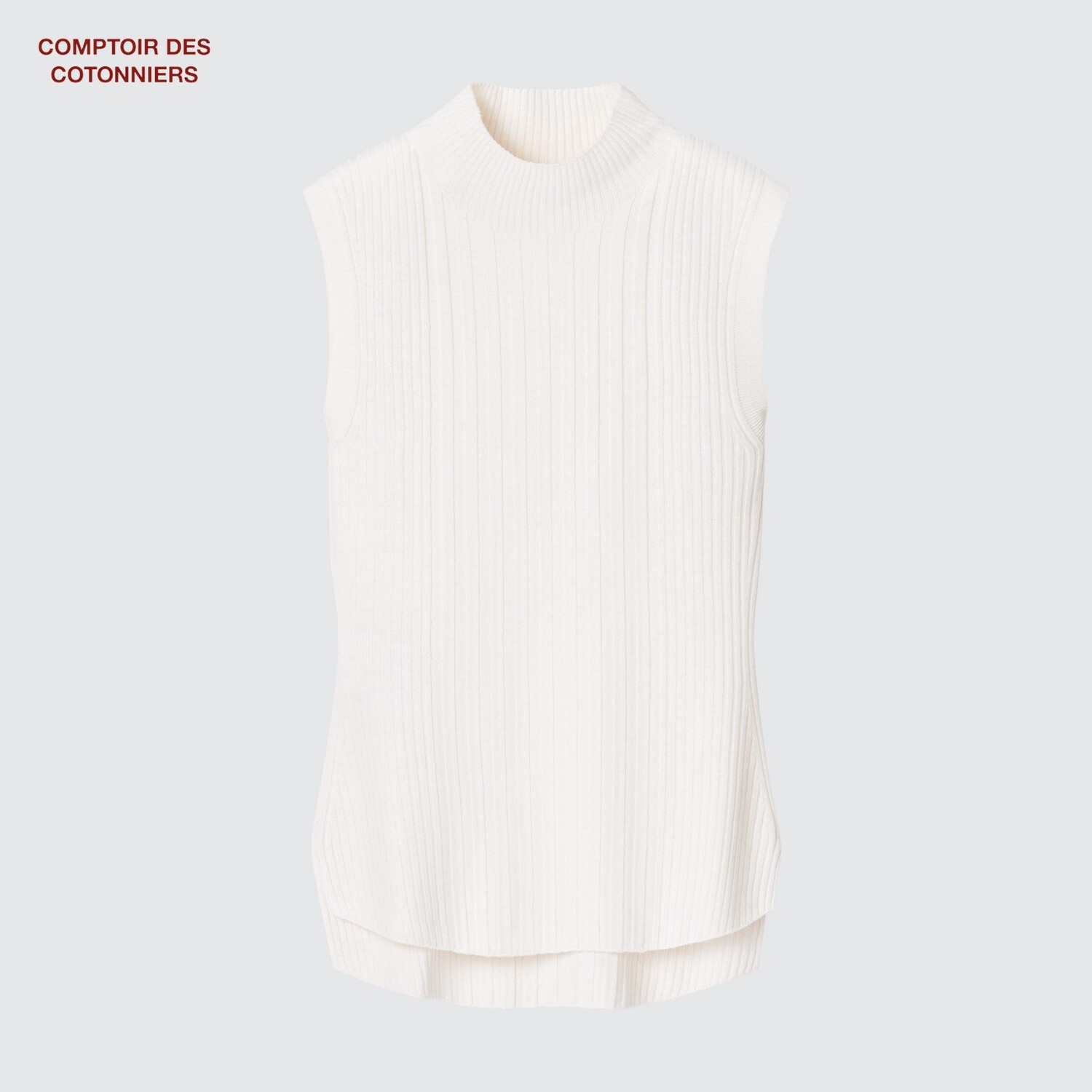 

Джемпер в рубчик Comptoir des Cotonniers из мериносовой шерсти Uniqlo, кремовый, Бежевый
