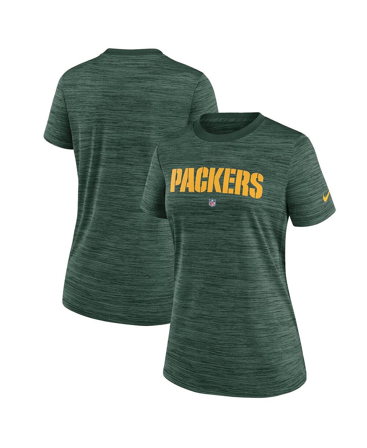 

Женская зеленая футболка Green Bay Packers Sideline Velocity Performance Nike, зеленый